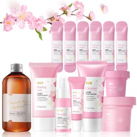 Leogony 13pcs Skincare Set for Teenagers Girls Kids, Cherry Blossom Gifts Skin Care Sets & Kits