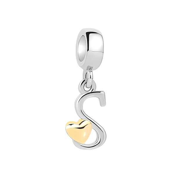 Symretie Women's A-Z Letter Charm Pendant Initial Beads Charms with