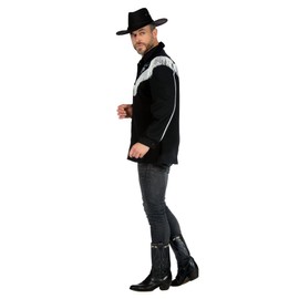 WILBERS & WILBERS 5304 Retro Western Shirt for Men, Black, Cowboy, Wild West Theme Party