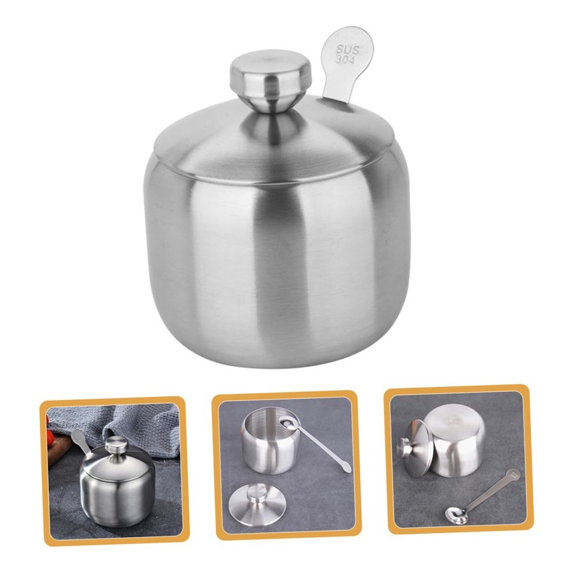 LIFKOME Kitchen Spice Organizer Stainless Steel Seasoning Jars Space-Saving Condiment