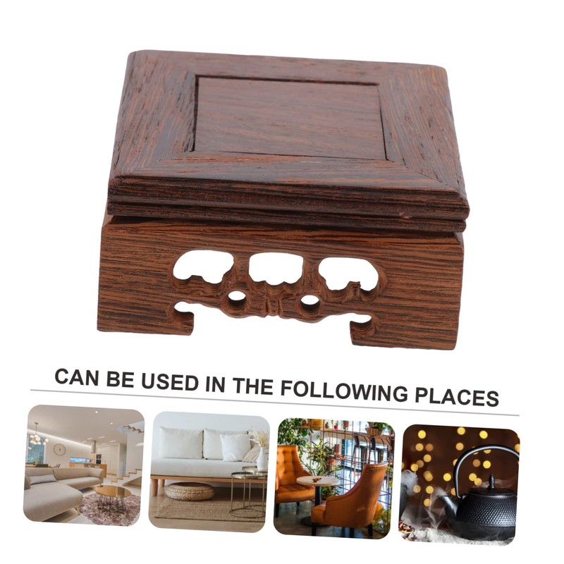 FUNOMOCYA Luxury Ornament Base Wooden Stand for Tall Vase Teapot