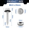 FandWay 120Pcs Sheet to Timber Roofing Screws,M4.8x25mm Self Tapping/Drilling Screws,Hex