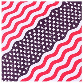 Rothco Stars & Stripes Wavy Bandana, Red White & Blue - Headwrap US Flag Wavy Design - 22" x 22"