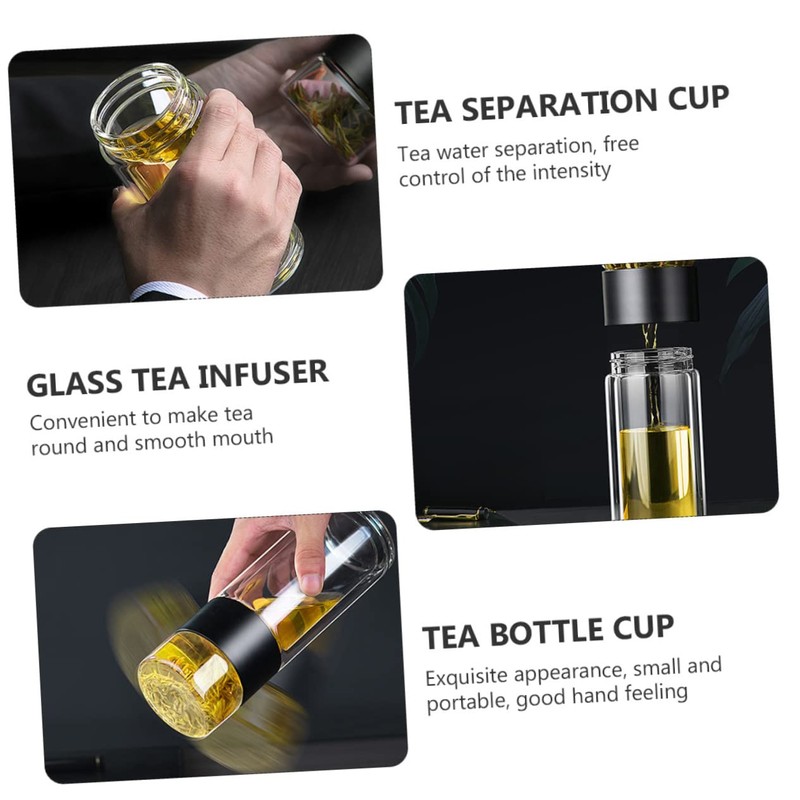 Ciieeo 1pc High Temperature Resistant Tea Infuser Bottle Portable Tea