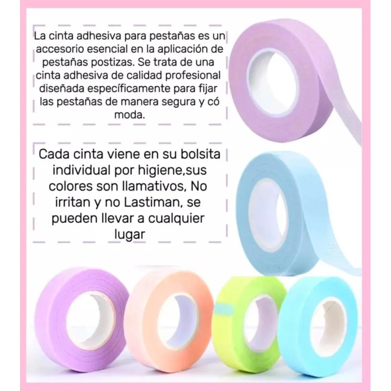 100 Microbrush+ 50 Cepillos Glitter+ 8 Cintas Lash Pestañas Rosa