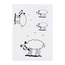 4 x 'Lamb Eating A Flower ' Temporary Tattoos - Water Resistant, Skin-Safe, Non-Toxic Transfers, Mixed Sizes (TO00083868)