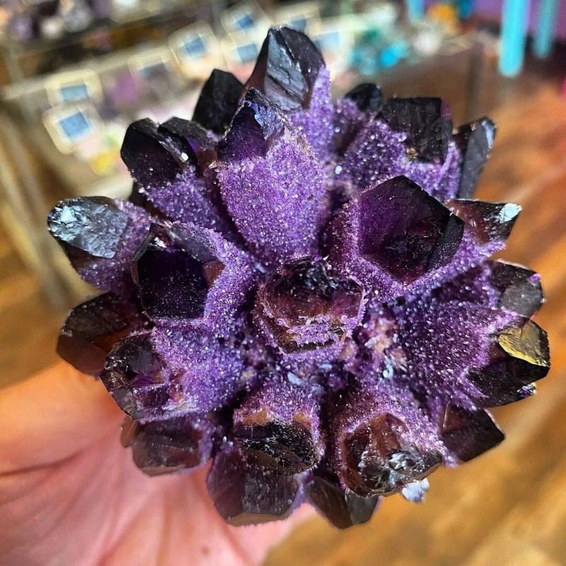 Raw Large Dark Purple Amethyst Cluster Crystal Geode Specimen Collection
