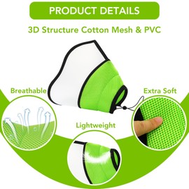 KIKNIN Soft Dog Cone, Adjustable Dog Cone Collar, Elizabethan Collar for Dogs After Surgery, Breathable Dog Recovery Cone to Stop Licking, Lightweight E-Collar for Dogs