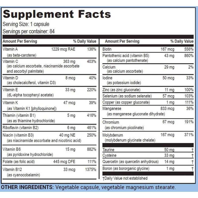 Life Enhancement One-Per-Meal Radical Shield - Multi-Antioxidant, Multivitamin and Multimineral