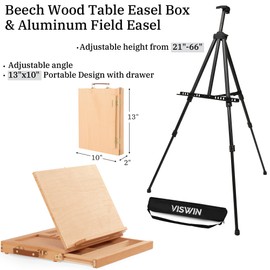 VISWIN Professional All-in-One Art Painting Kit with Aluminum & Beech Wood Easel, 96 Acrylic, Watercolor & Oil Paint Set, Canvas, Painting Set with Complete Art Supplies for Adult, Artist, Beginner