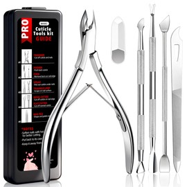 Cbiumpro 5 Pack Cuticle Trimmer Set with Pusher Cutter Clipper Remover Tool
