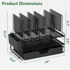 LEKETREE Desk Organizer, Office Organization with Vertical File Holder, File