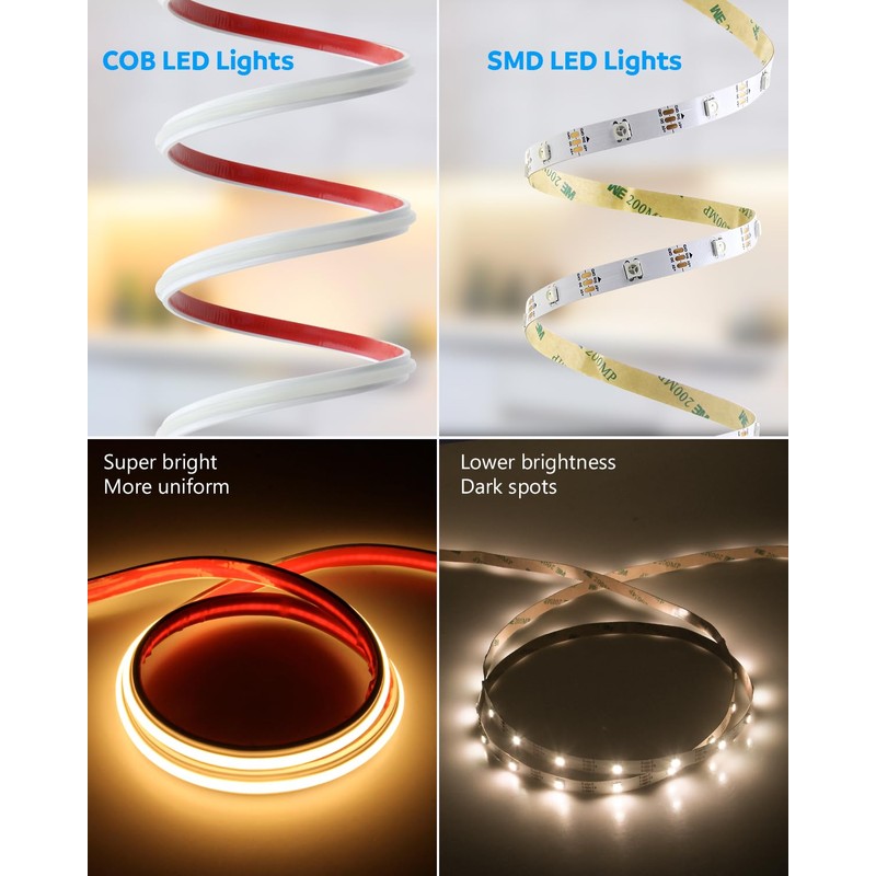 Aclorol 100FT COB Outdoor LED Strip Lights Waterproof 1 Roll