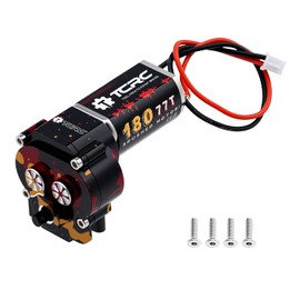 TCRC Multicolored Metal 77T High Torque Speed Reduction Brushed Motor w/ 12T Pinion Low Speed Transmission Gearbox w/Chromoly Steel Integrated Gears Assembly Set for Redcat Ascent-18