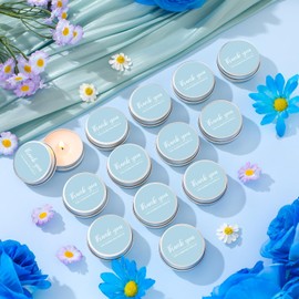MTLEE 50 Pcs Thank You Candles Gift Wedding Favors Baby Shower for Guests 1 oz Lavender Scented Soy Wax Candle Aromatherapy Candle Favors for Bridal Shower Baby Shower(Blue)
