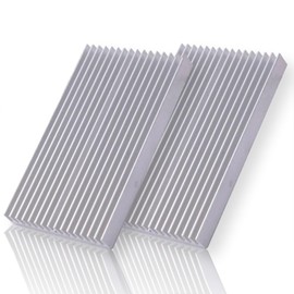 Aupur Aluminum Heatsink 4.9 x 2.4 x 0.4 inches (10 x 6 x 1 cm), Heat Dissipation Plate, Cooling (Set of 2)