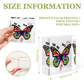 NOHSHE Acrylic Crystal Decoration Beautiful Colorful Butterfly Presents for Women Friends - Women Congratulations Presents - Presents for Mom Sister Teacher - Encouraging Presents for Women 4x4inch