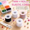 Kanzith Bracelet String,4Roll Elastic Cord with Scissors and Beading Needle