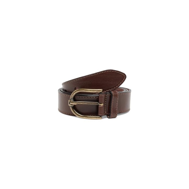 MUSTANG 35 mm full-leather belt quilted with clasp in antique