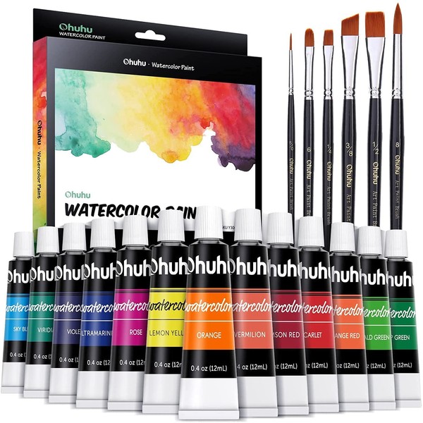 Watercolour Paint Set, Ohuhu 30pcs Watercolour Paints with 24 Colours
