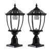 2-pack 2.5W Outdoor Lamp Waterproof Solar Post Light for Gate