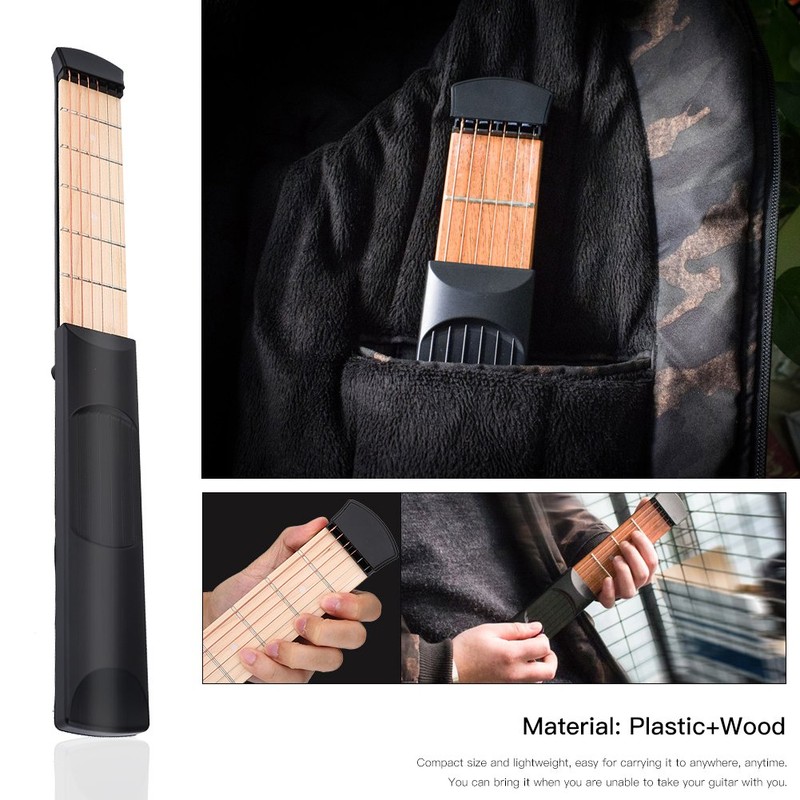 Vbest life Pocket Guitar Practice Neck Left Hand Portable Guitar