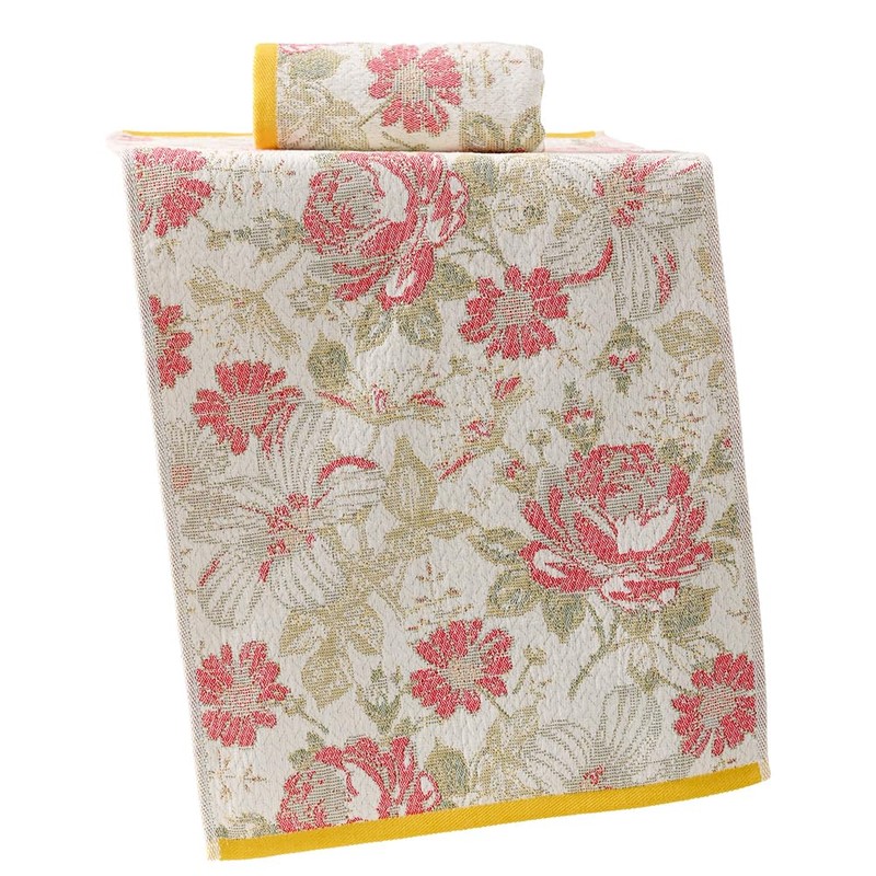 YiLUOMO Hand Towel Soft All-Over Flora Print 100% Cotton Muslin
