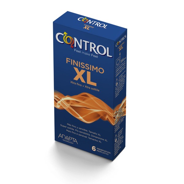 Control Finissimo XL - 6 extra große Kondome mit extrem geringer Wandstärke für super sensitiven Safer Sex