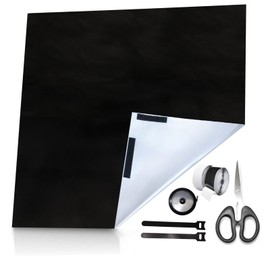 Window Darkening, No Drilling, 3 m x 1.45 m Roof Window, Black Window Blackout with Velcro & Cable Ties, 100% Opaque, Thermal Coating, Portable Roof Window Blackout Film for Windows