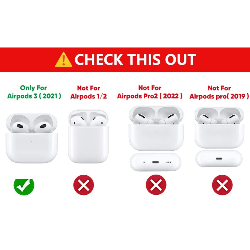 (3Pack) Case for Airpods 3rd Generation, BGAANM Silicone Airpods 3