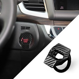 Tecledsn Car Engine Start/Stop Button Cover, Power Button Cover, Car Push Button Start Cover Car Power Control Trim, Car Accessories Key Ignition Switch Protective Cover for Cars (Carbon Fiber)