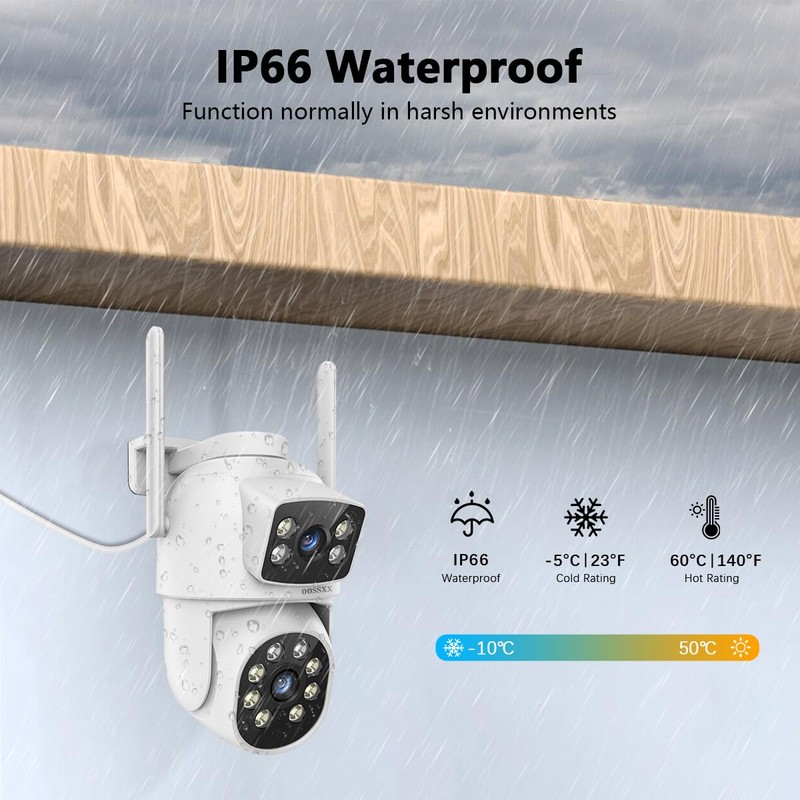 (2026 New) 4MP Dual Lens WiFi Security Camera System, 130°