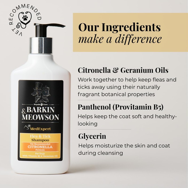 Barkin & Meowson Flea & Tick Dog Shampoo with Citronella,