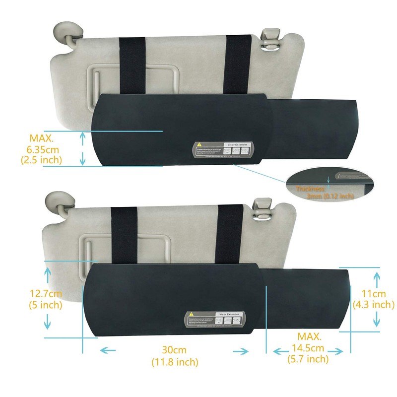 Car Visor Extender, FULLONG Car Visor Sunshade Extender for Front
