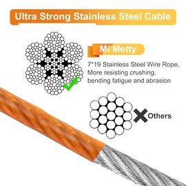 Mi Metty Dog Cable Untie 30 ft (9 m) Chew-proof Dog Leads for the Garden, Dog Lead for Large Dogs up to 253 lbs, Dog Runner Tether Line for Outdoor Use