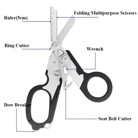 Elegital Trauma Shears, Emergency Response Shears, Stainless Steel Multi-Function Scissors for Outdoor Camping Rescue