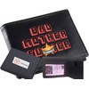 jimmyxqw Embroidered Bad Mother Leather Wallet, red, Fashion
