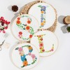 ORIGACH 4 Pack Initial Letters and Flowers Embroidery Kits for