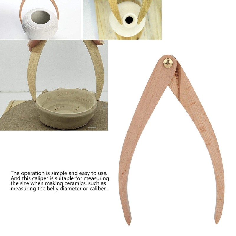 Solid Wood Caliper Positioning Distance Measuring Tool Wooden Pottery Tools