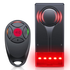 Car Vibration Sound & Light Alarm with Remote, ELECTOP 108dB Automobile Anti-Theft Vibration Alert, Anti-Theft LED Flashing Security Light Wireless Remote Vibration Car Alert Vehicle Security Alarm