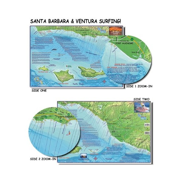 Franko's Maps, Franko's Surf Maps, Surf Maps, Surfing Maps, Santa Barbara Surfing, Santa Barbara Surf, Surf Spots, Authorized Dealer Full Warranty, Santa Barbara County Surfing, Ventura Surf Map, Fold-Up