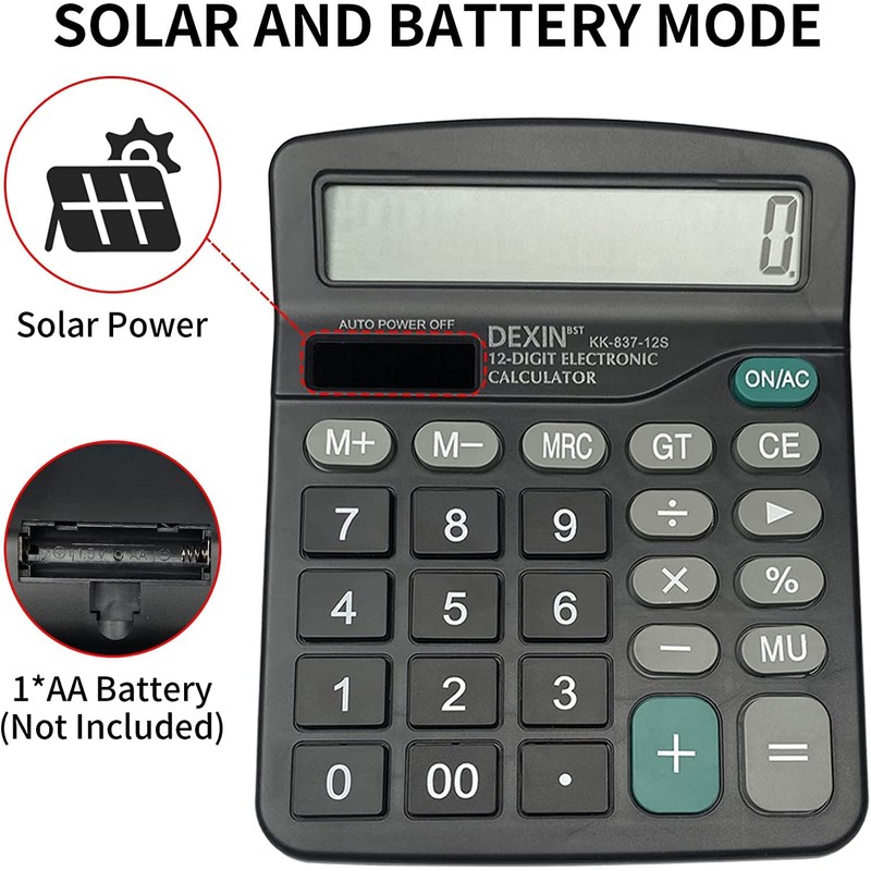 Gvolatee Calculator, Desktop Calculator with 12 Digit Large LCD Display,