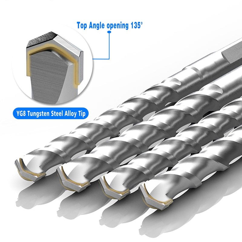 2-Piece 7/8" SDS Plus Drill Bits Rotary Hammer Drill Bit