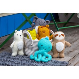 Mary Meyer Knitted Nursery Rattle Soft Toy, 7-Inches, Elephant