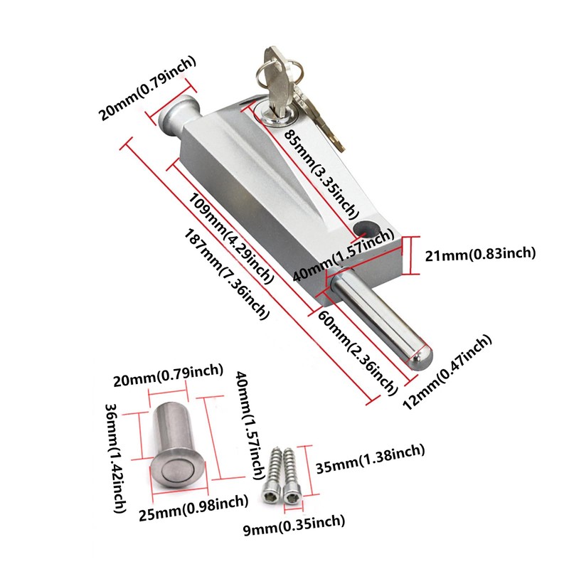High - Quality Alloy/Stainless Steel Patio Door Lock Keyed with