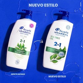 Head & Shoulders - Champú y acondicionador anticaspa de aceite de árbol de té 2 en 1, paquete doble, 1% de piritiona de zinc, champú de árbol de té co