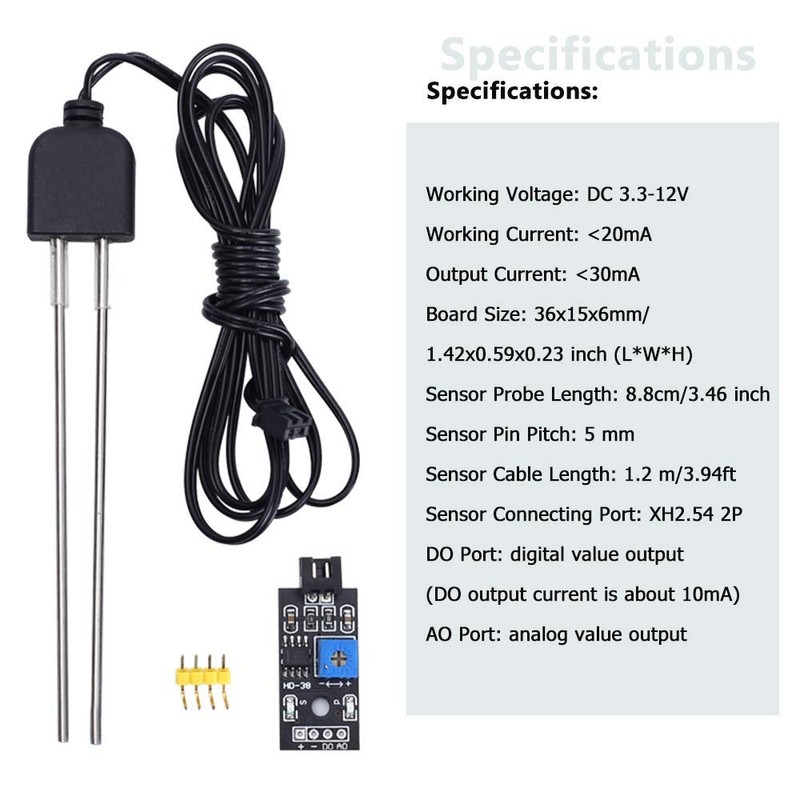 ARCELI Soil Moisture Sensor Module/Soil Moisture Detection Module/Anti-Corrosion Probe for