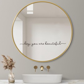 Beautiful Mirror Decal Vinyl Decal, Bedroom Wall Decals, Mirror Sticker for Girls, Positive Affirmation Decal for Girls Room, Bathroom Shower Door Decal, 18x1.8 inch(Vinyl Decal without Mirror