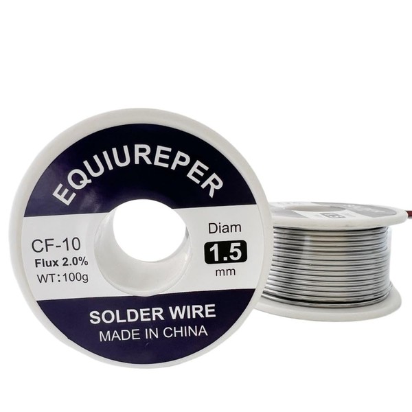 EQUIUREPER 1.5mm Solder Wire 63/37 Tin/Lead Sn63Pb37 with Flux Rosin