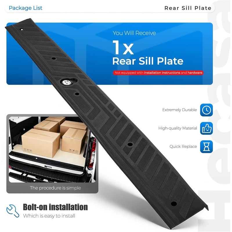 HECASA Rear Sill Plate Compatible with 2015-2023 Ford Transit 150